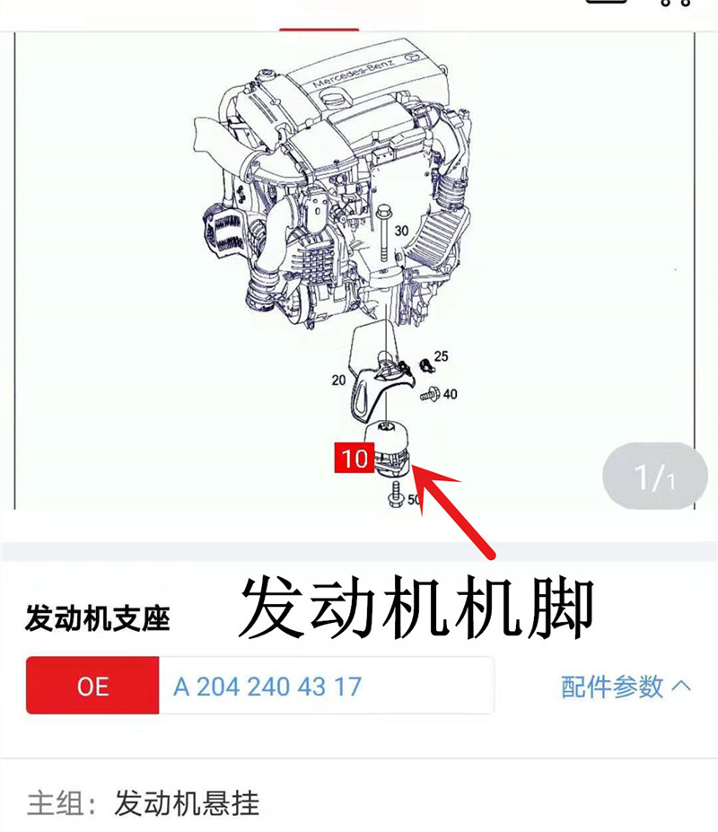 适用奔驰W204C200 CLS300 E200 E260 E300W212发动机机脚胶波箱胶 - 图1