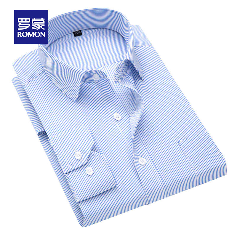 罗蒙男短袖夏季新款商务正装衬衫 罗蒙麦田衬衫