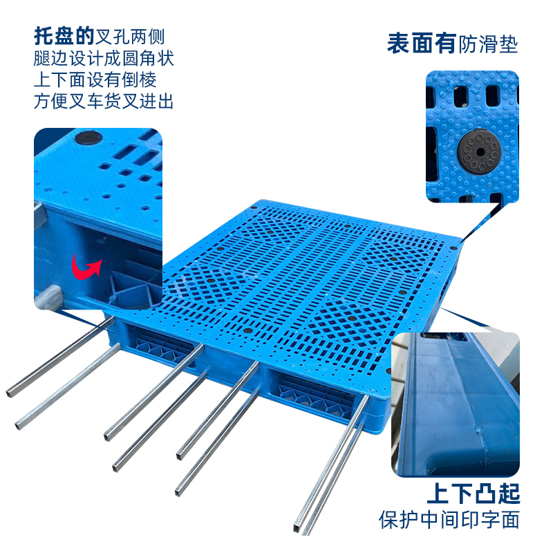 重型双面网格塑料托盘叉车卡板焊接平板托板货架两面堆垛加厚栈板-图1