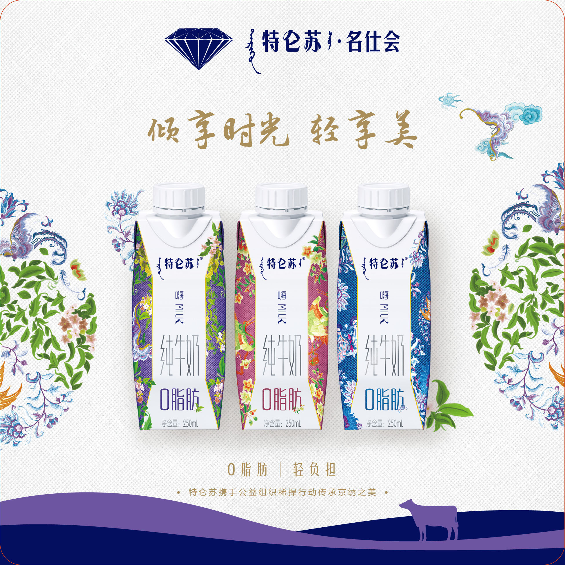 特仑苏嗨MILK 250ml*10盒 京绣仙鹤版 - 图3