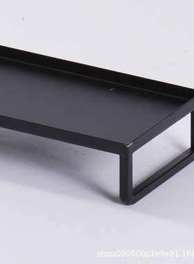 现代新中式铁艺茶具收纳装饰架托盘玄关博古架客厅茶几金属工艺品