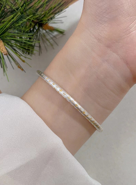 999.9心经纯银手镯实心年轻款女