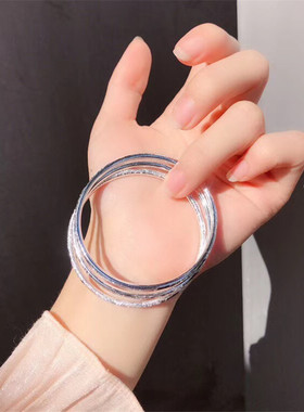 满天星细圈纯银手镯9999小众女生