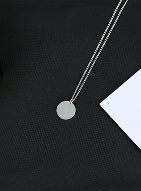 圆牌刻字定制情侣项链小众设计