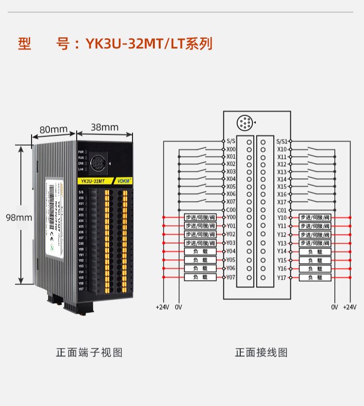 VOKM可编程PLC控制器4轴兼容FX3U脉冲输出小型拓展编程控制器国产 - 图2