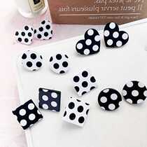 Classic Polka Dot Earraing Geometric Round Square Heart Stud