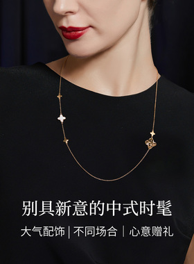 JAY金影花窗毛衣链925银项链