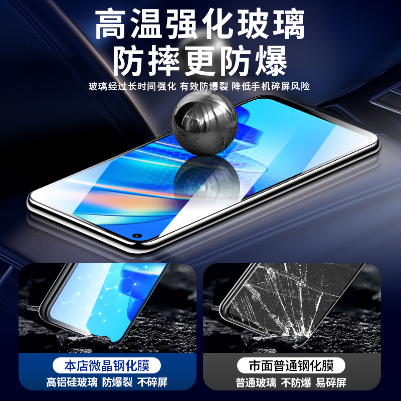 oppok10钢化膜抗蓝光k10pro手机膜全屏覆盖防指纹opok10刚化防摔K10x防爆0pp0高清无尘仓秒贴膜无白边玻璃por - 图1