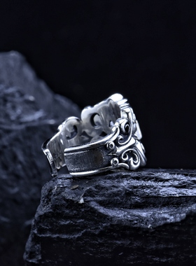 男士925纯银戒指霸气十字架泰银饰品送男生礼物欧美INS潮食指戒子