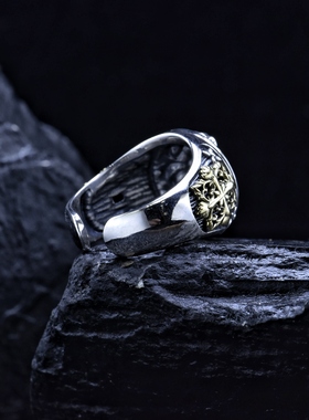 男士925纯银戒指霸气狮子个性王复古典银饰女送男友食指戒子礼物