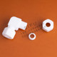 PTFE ferrule bend through tetrafluoro 90 degree right angle joint