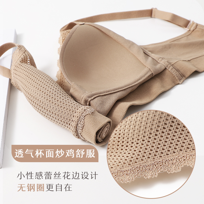 岚篇旗舰店内衣女无钢圈小胸薄款聚拢抹胸大胸显小调整型学生高中少女文胸罩1