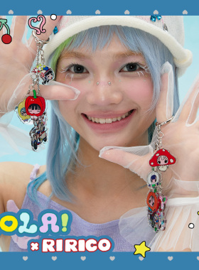 LOLA DESIGN&riricozoo联名轻亚机车风亚克力挂件Y2K痛包钥匙挂件