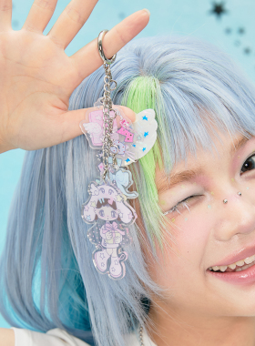 LOLA DESIGN可爱女孩Y2K插画手机小挂件二次元包包钥匙扣可爱装饰