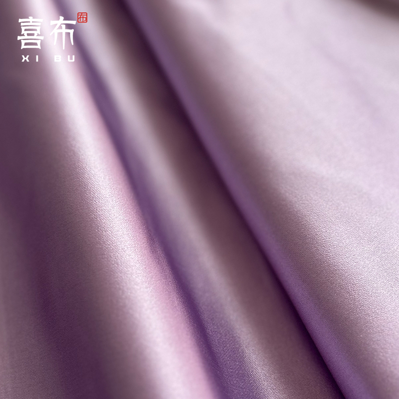 紫色梅花纯色织锦缎布料云肩包包马甲新中式服装装饰荷包节日面料 - 图1