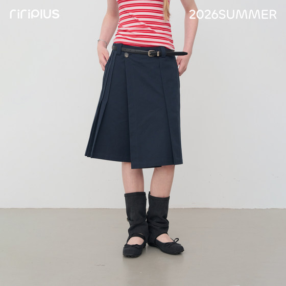 Riverstone plus irregular culottes for women 2026 summer new style accordion pleated hem A-line skirt
