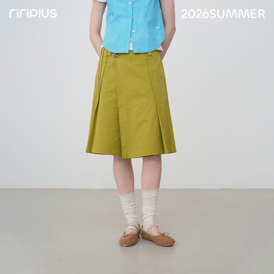 Riverstone plus irregular culottes for women 2026 summer new style accordion pleated hem A-line skirt
