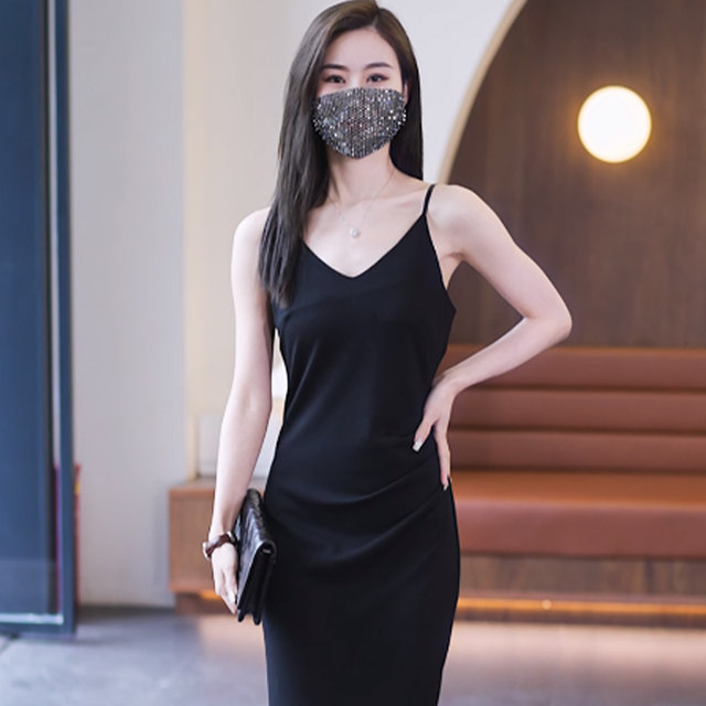 ສິ້ນ suspender ສີດໍາ, ຊຸດສູງສໍາລັບແມ່ຍິງ, ລະດູຮ້ອນແລະລະດູໃບໄມ້ປົ່ງແບບໃຫມ່, ສິ້ນຍາວທີ່ມີຜ້າແພ, temperament, ສິ້ນກະໂປງ slimming