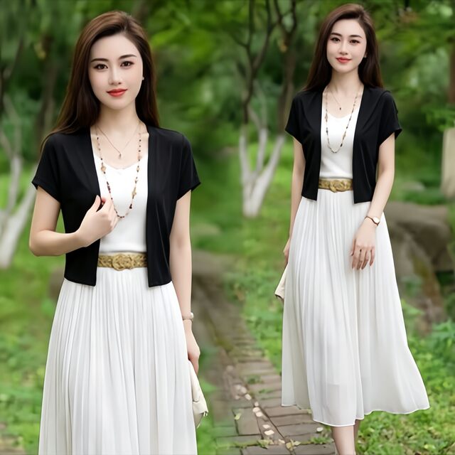 ຕາຫນ່າງແຂນສັ້ນ shawl ແມ່ຍິງ summer suspender cardigan ບາງງ່າຍດາຍ versatility blouse ຂະຫນາດນ້ອຍ waistcoat ສັ້ນເທິງ