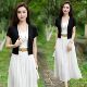 ຕາຫນ່າງແຂນສັ້ນ shawl ແມ່ຍິງ summer suspender cardigan ບາງງ່າຍດາຍ versatility blouse ຂະຫນາດນ້ອຍ waistcoat ສັ້ນເທິງ
