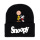  Snoopy tricolor hat for men and women in autumn and winter, versatile curled knit hat, round top, warm, pure color, simple wool hat