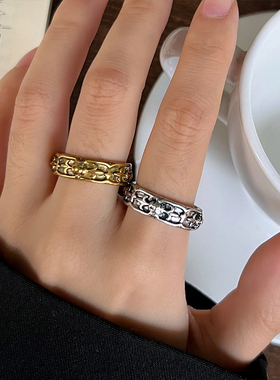 小众轻奢十字架925银不掉色戒指