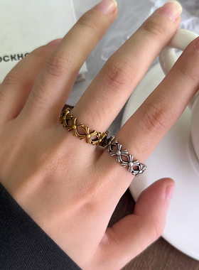 925银戒指女个性朋克小众饰品