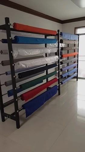 纺织面料展示架服装布料展架家访布卷样货架布匹桌布地毯皮革架子 - 图2