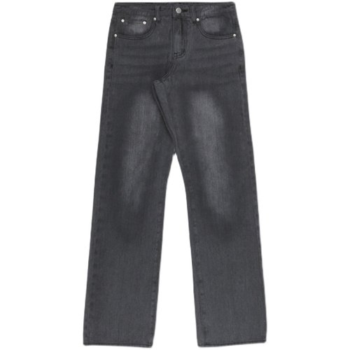 罗一舟同款XINYINSU新因素高街水洗牛仔裤后背六口袋灰色直筒长裤 - 图3