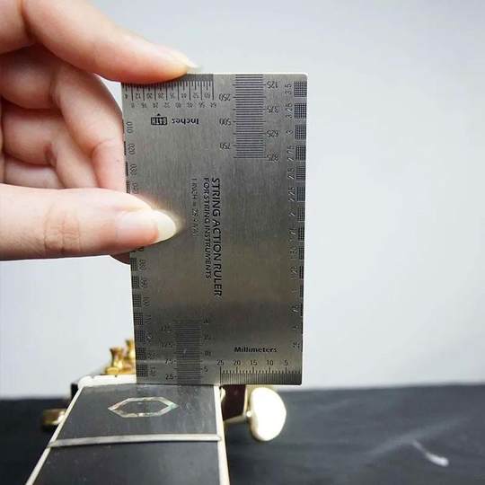 不锈钢高精准弦距尺吉他调弦距扳手弦距测量尺调琴工具塑料弦距尺