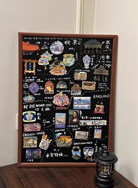 冰箱贴挂墙磁吸木质黑板相框
