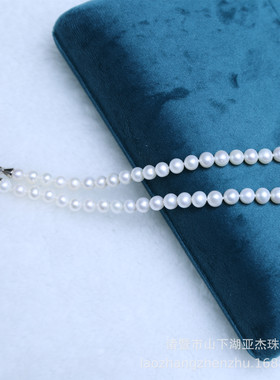 诸暨淡水珍珠6.5~7.5MM微瑕珍珠爱心卫衣劲链双戴款项链轻奢小众