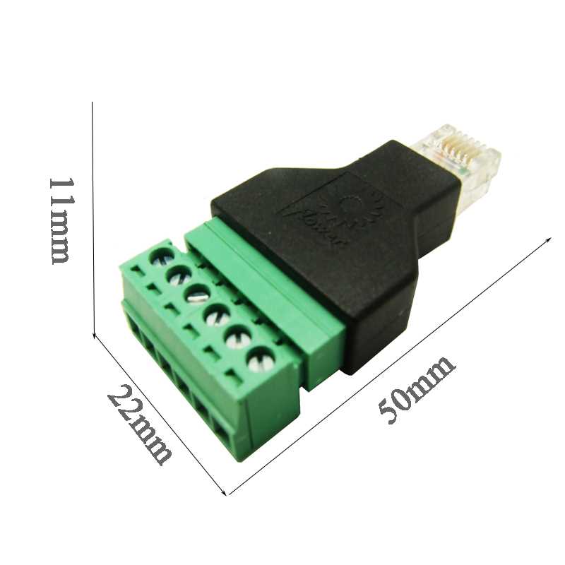 10pcs RJ12 to Screw Terminal Adaptor RJ12 Male to 6Pin conne - 图0