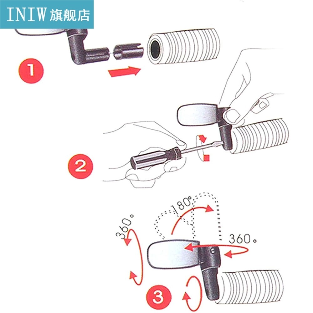 1PC 360 Degree Bike Rearview Mirrors Rotatable Universal Bic - 图2
