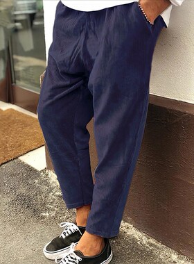 New Corduroy Men's Harem Pants Fashion Men Jogging Sweatpant
