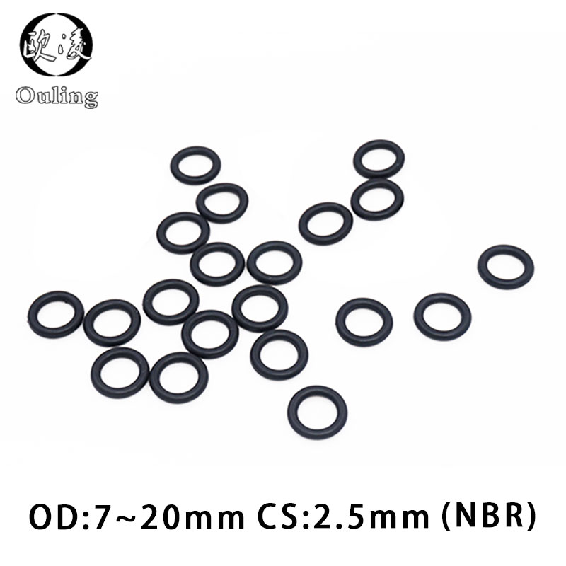 50PC/lot Rubber Ring NBR Sealing O Ring 2.5mm Thickness OD7/ - 图2