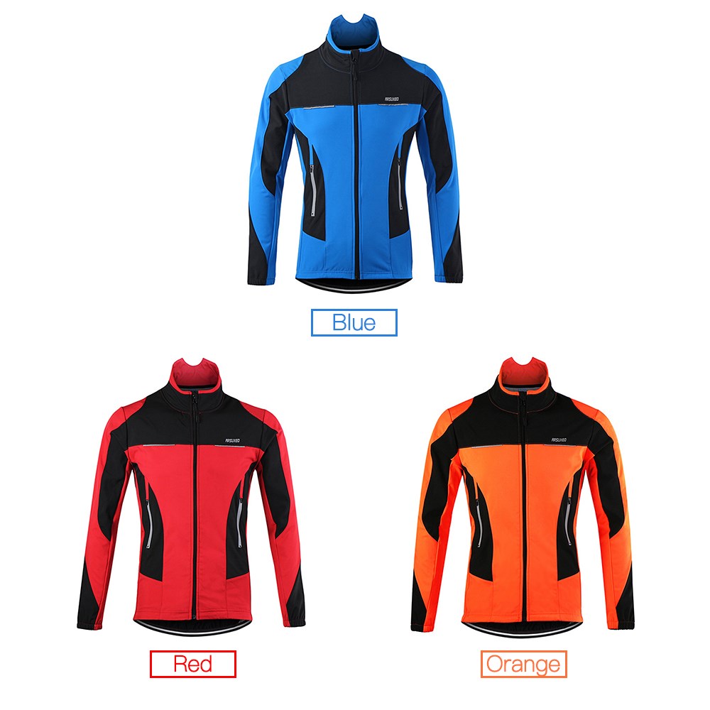 Arsuxeo Men Cycling Jacket Warm Thicken Windproof Waterproof - 图1