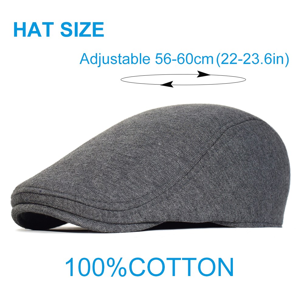 Cotton Newsboy Caps Men Women Hat Soft Casual Beret Solid Un - 图2