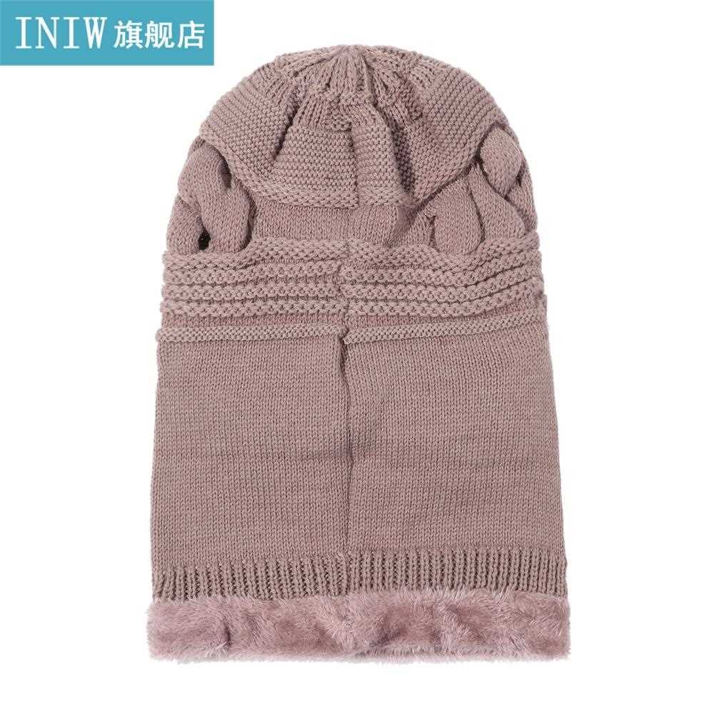 Winter Women Woolen Scarf Cap Plus Thickening Warm Windproof - 图2