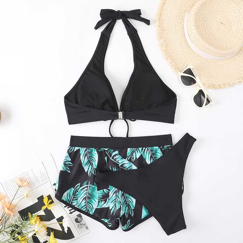 Summer Print Swimsuits Tankini Sets Female Swimwear Sports B-图3