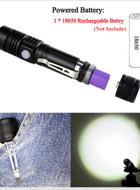 Powerful Led Flashlight USB Use Rechargeable 18650 Battery Z
