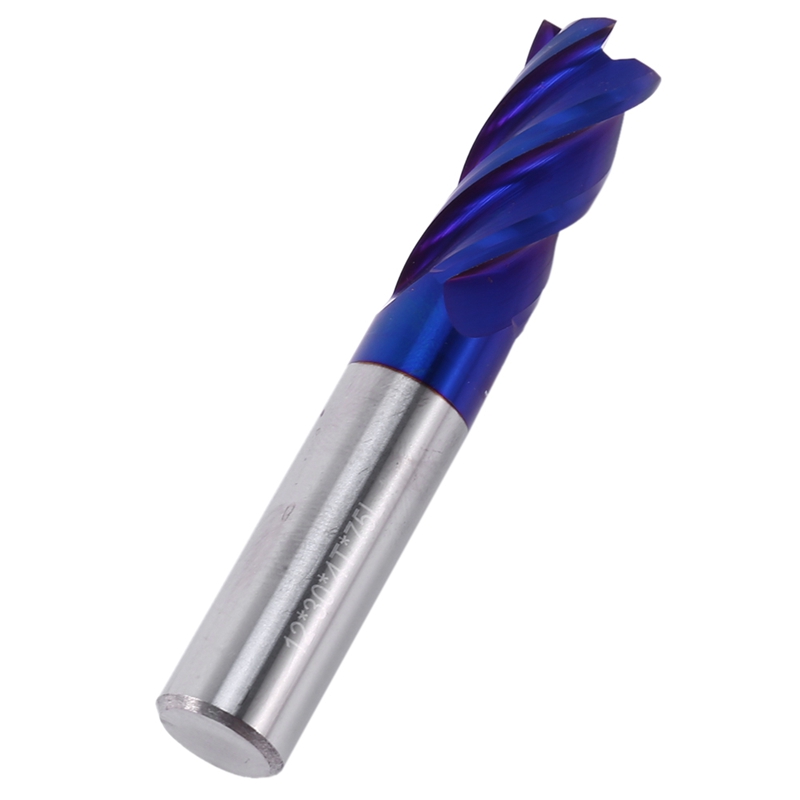 8 Pcs Nano Blue Coated Tungsten Steel End Mills 4 Slot CNC M - 图0