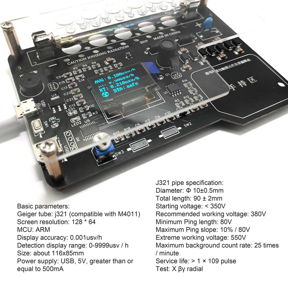 Portable Simple Assembled Geiger Counter Kit Module Nucl-图2