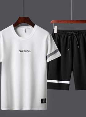 2021 Summer New Men's T-shirt + Shorts Set Breathabl
