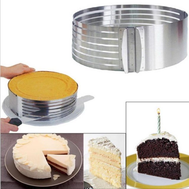 Adjustable Cake Cutter Slicer Stainless Steel Round Bread Ca - 图0