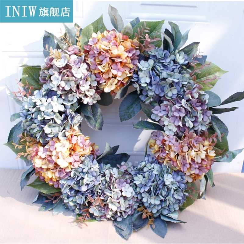 Hydrangea wreath Rattan Ging Decoration Photography Props We - 图3