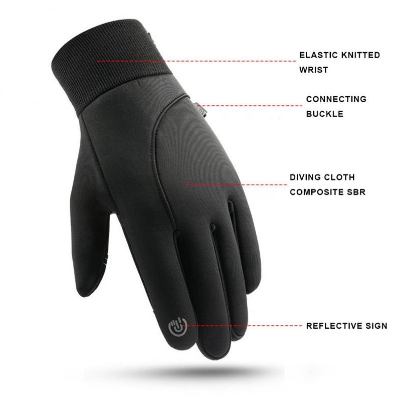 Winter Women Men Touch Screen Thermal Full Finger Gloves - 图3