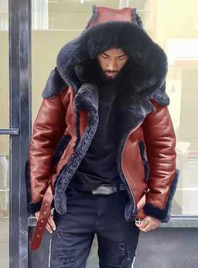 2021 Fashion Parka Pilot Men	s Natural Sheepskin Fur Coat