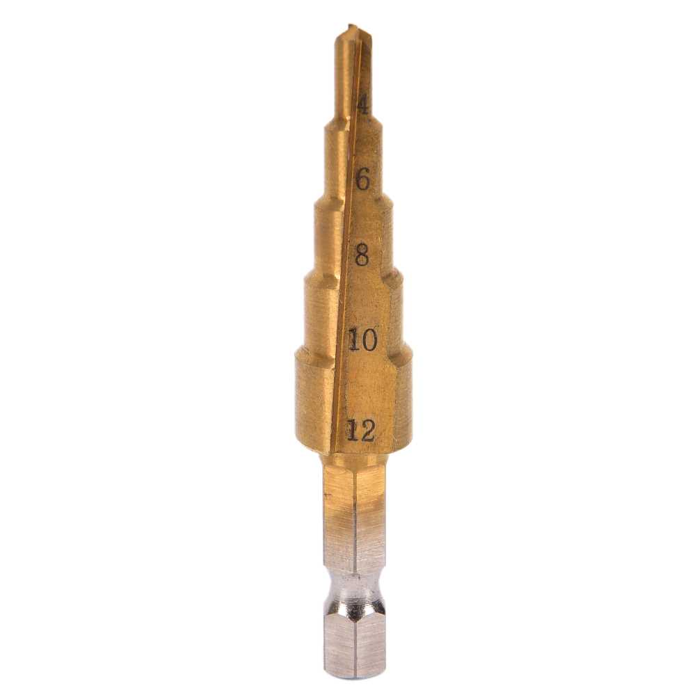 HSS Steel Titanium Step Drill Bits Step Cone Cutting Tools S - 图0