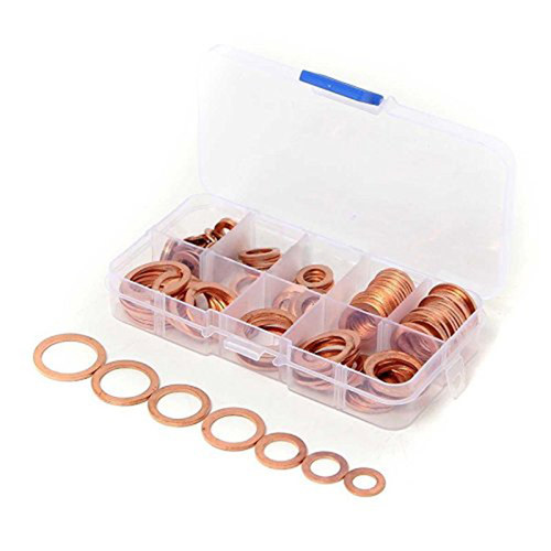 120Pcs 8 Sizes Assorted Solid Copper Crush Washers Seal Asso - 图1